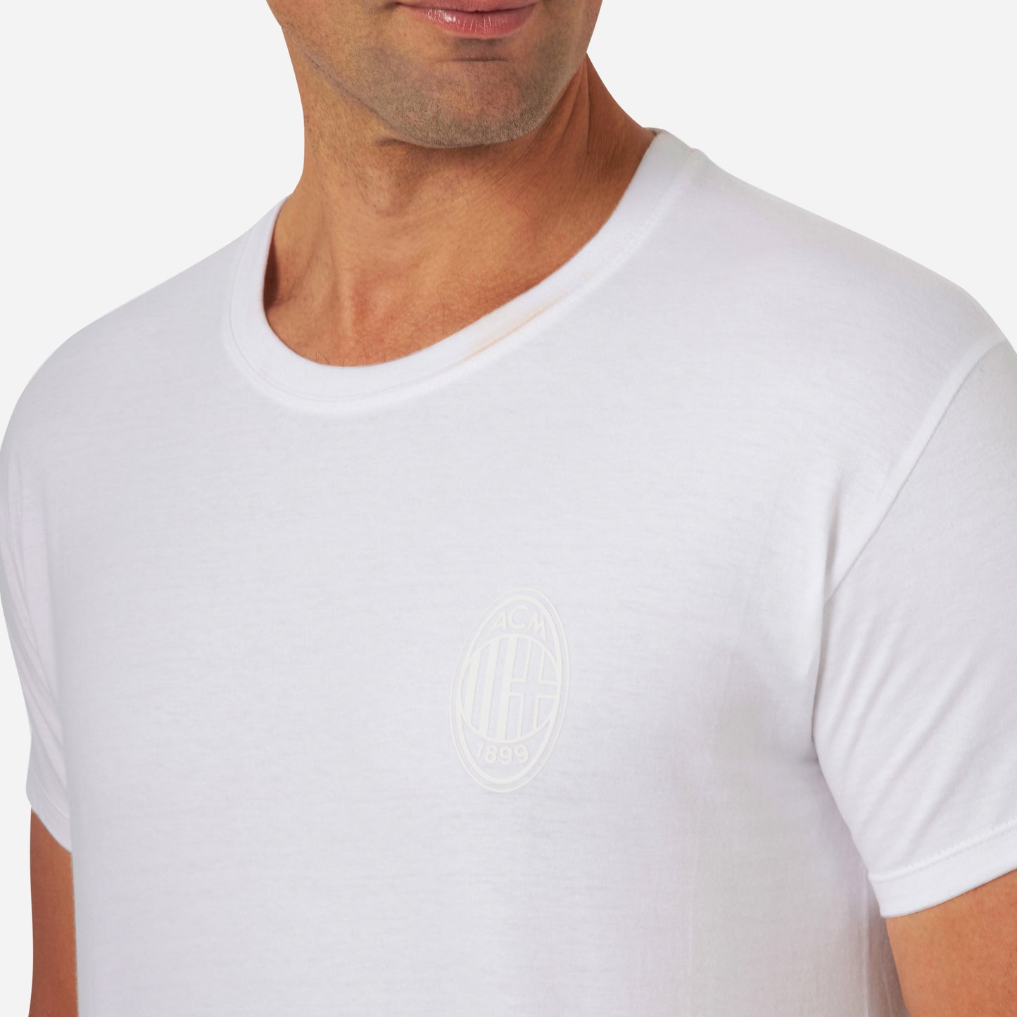 T-SHIRT MILAN MONOCHROME CON LOGO IN TINTA