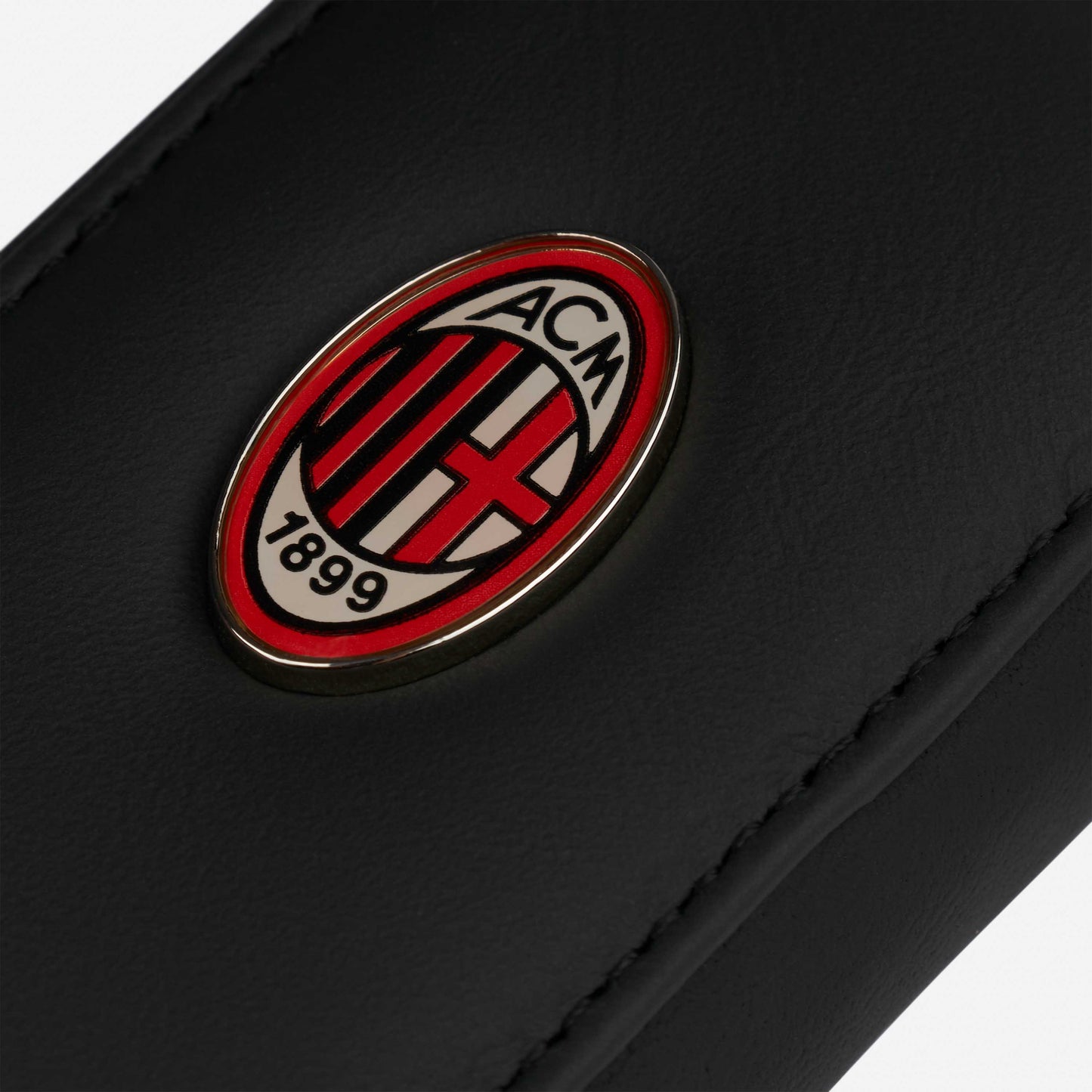 MILAN LEATHER KEY RING WITH LOGO PLAQUE