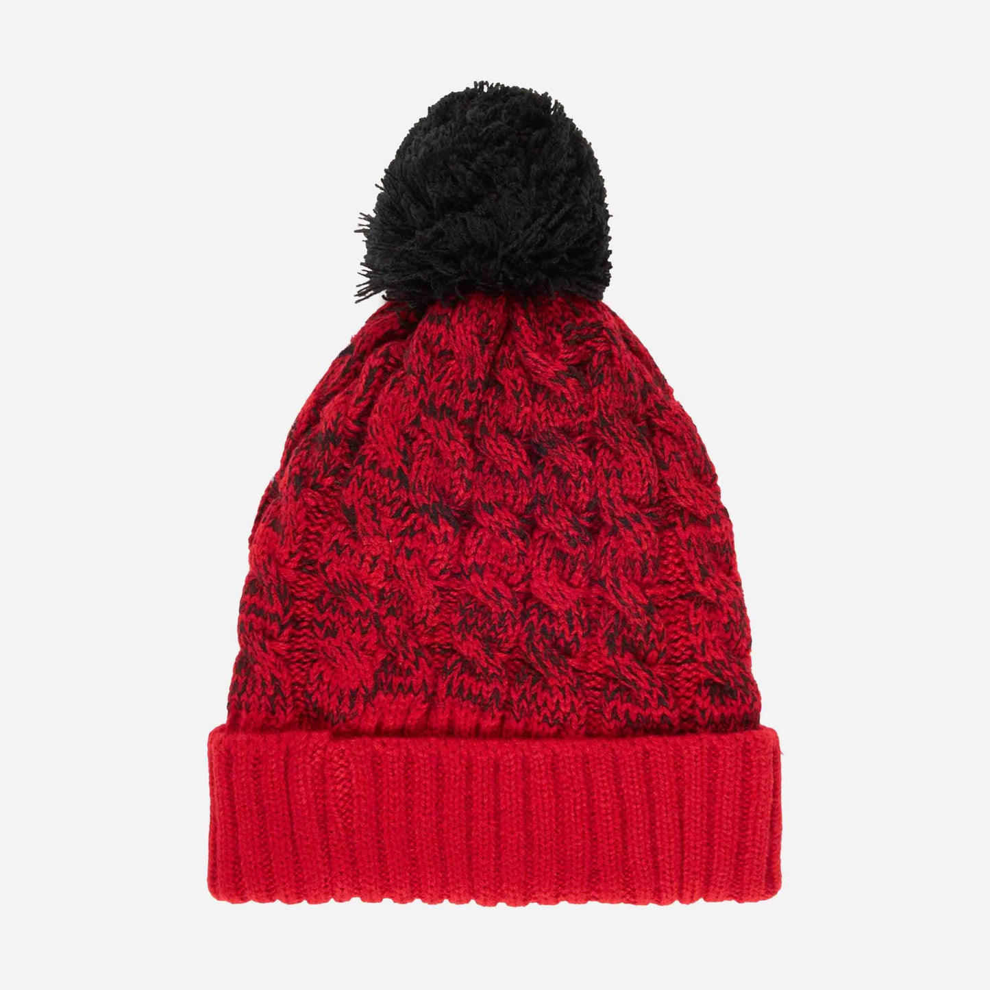 BERRETTO MILAN A TRECCE CON POMPON E PATCH LOGO