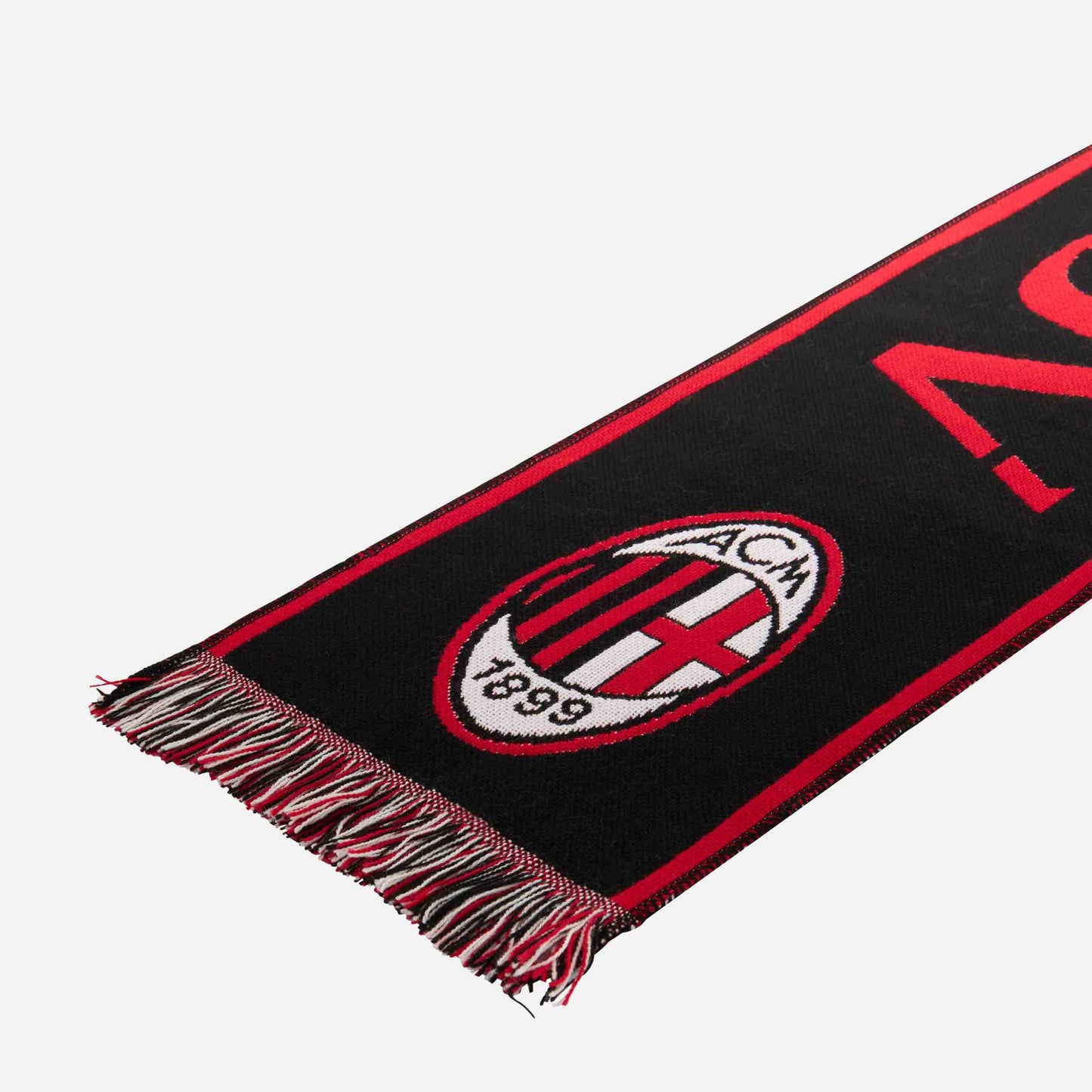 SCIARPA MILAN NERA CON DETTAGLI ROSSI
