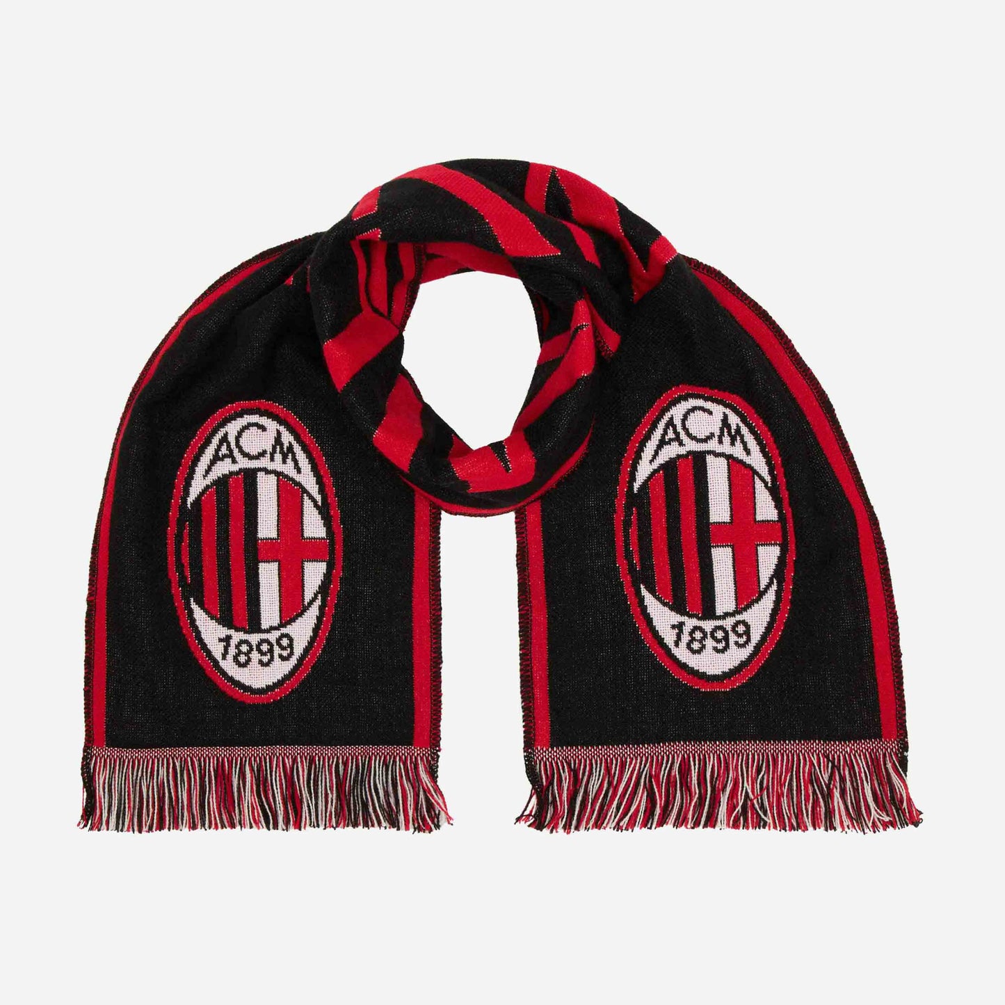 SCIARPA MILAN NERA CON DETTAGLI ROSSI