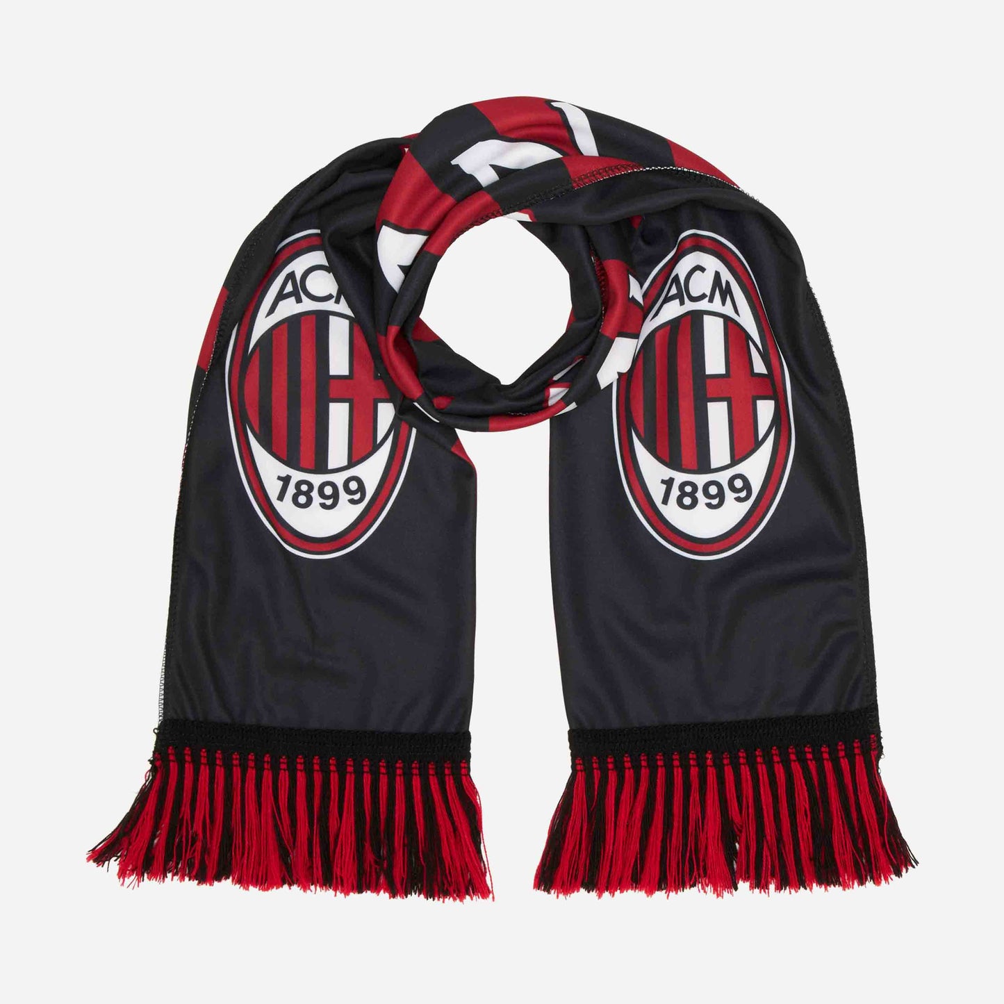 SCIARPA MILAN DOUBLE FACE A STRISCE ROSSONERE