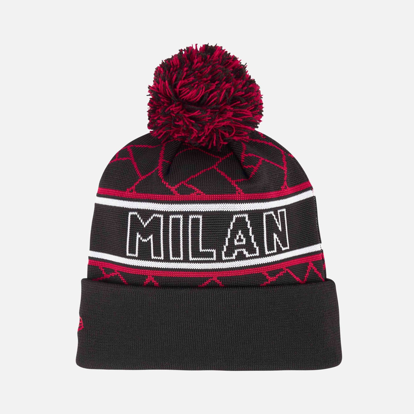 BERRETTO NEW ERA X AC MILAN NERO CON POMPOM