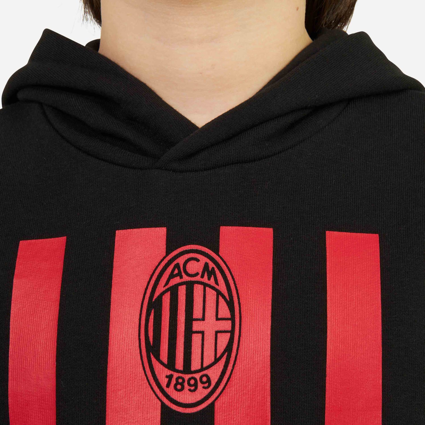 FELPA MILAN BAMBINO CON CAPPUCCIO E STAMPA