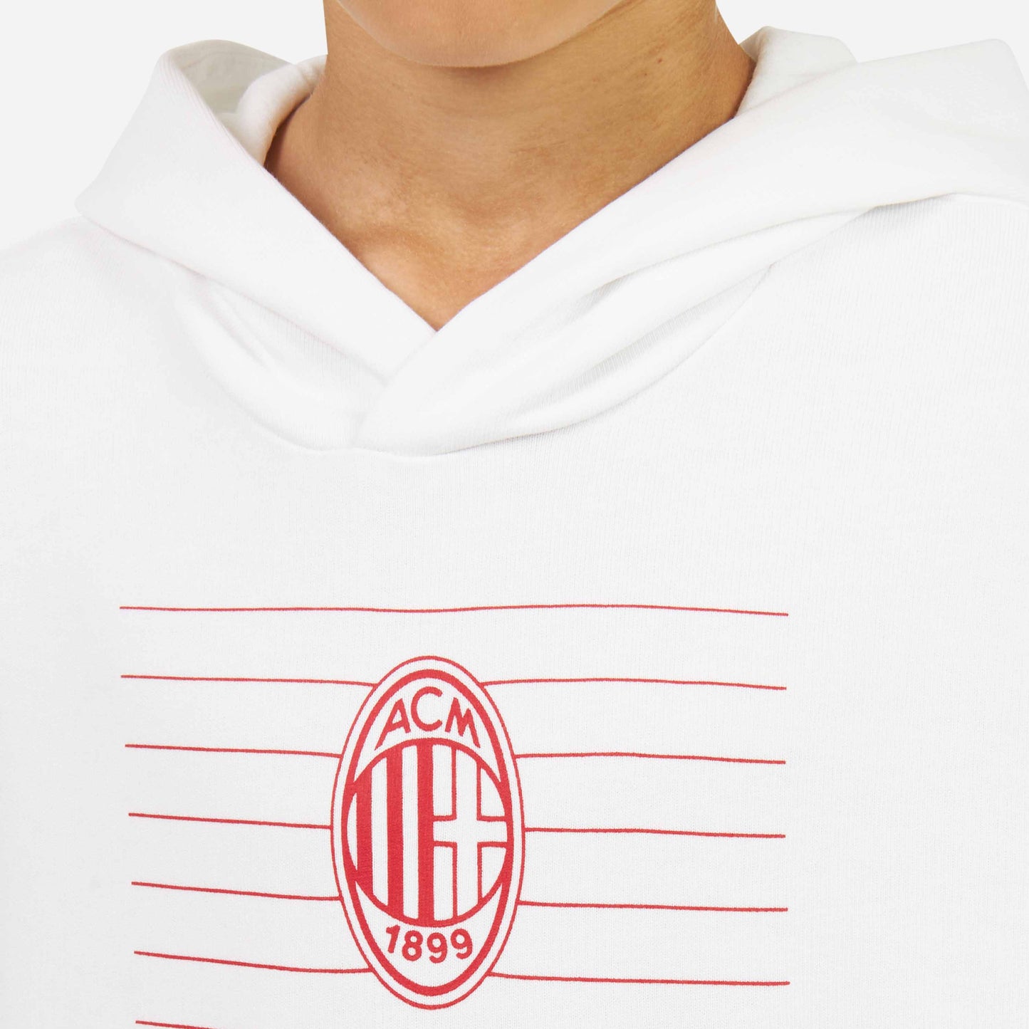 FELPA MILAN BAMBINO CON CAPPUCCIO E STAMPA