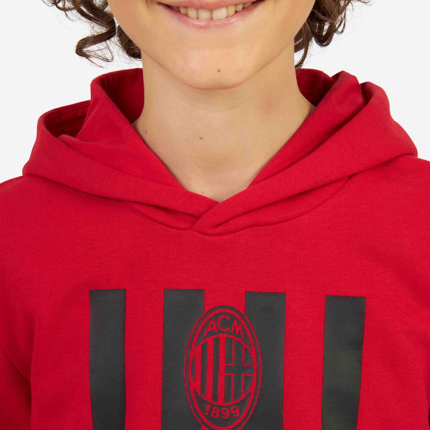 FELPA MILAN BAMBINO CON CAPPUCCIO E STAMPA