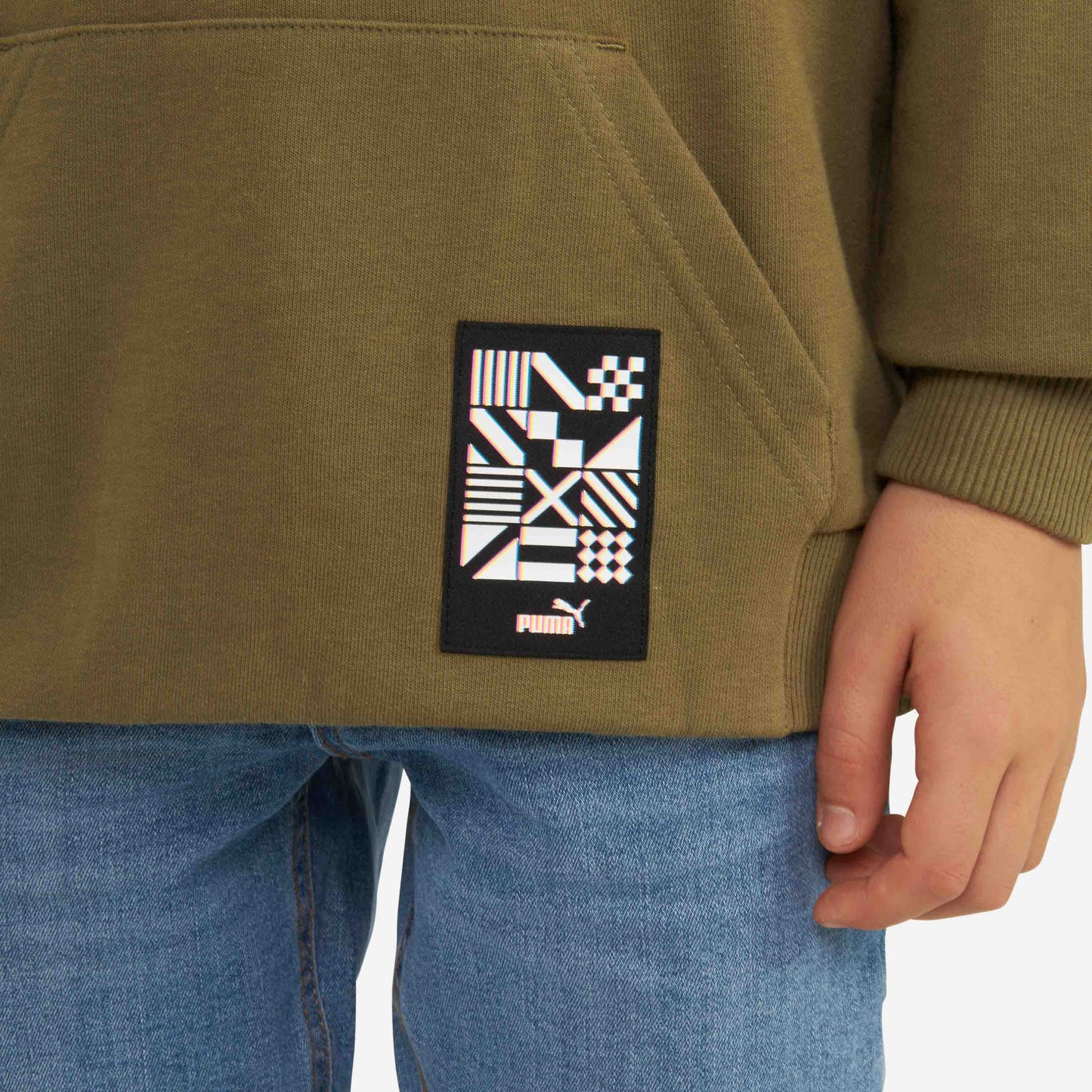 FELPA MILAN BAMBINO CON CAPPUCCIO E TASCA FRONTALE