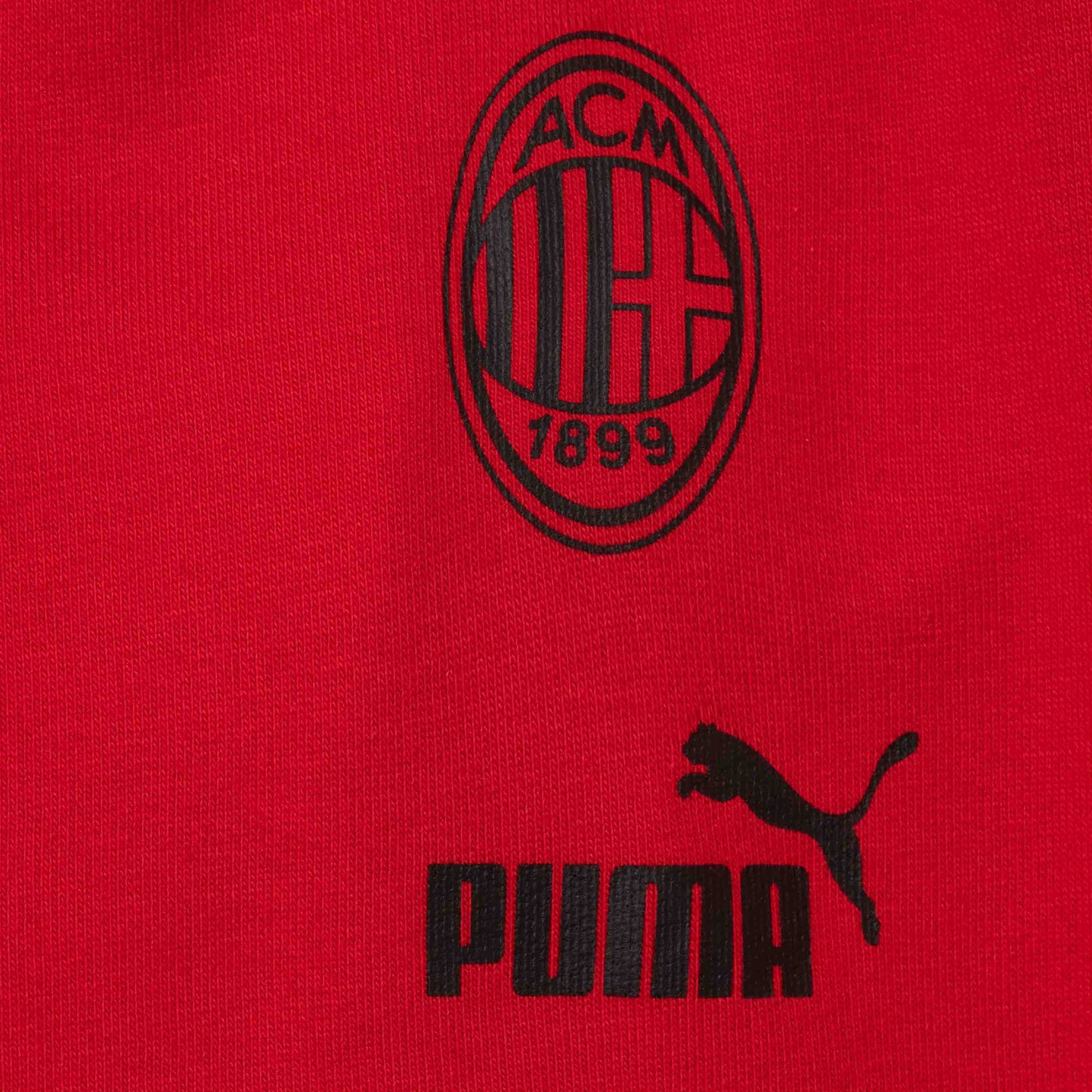 FELPA MILAN BAMBINO CON CAPPUCCIO E STAMPA FOOTBALL CORE