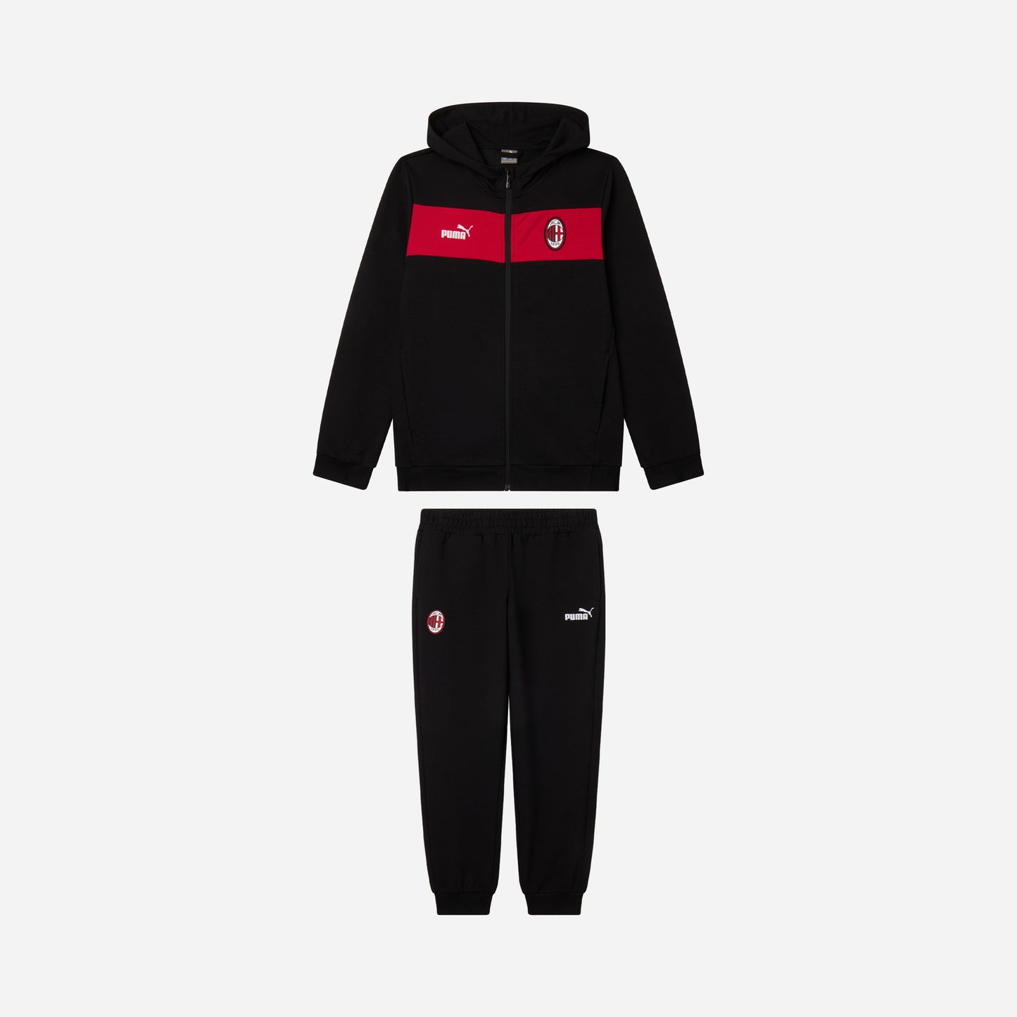 TUTA MILAN BAMBINO CON FELPA FULL ZIP CON CAPPUCCIO E PANTALONI