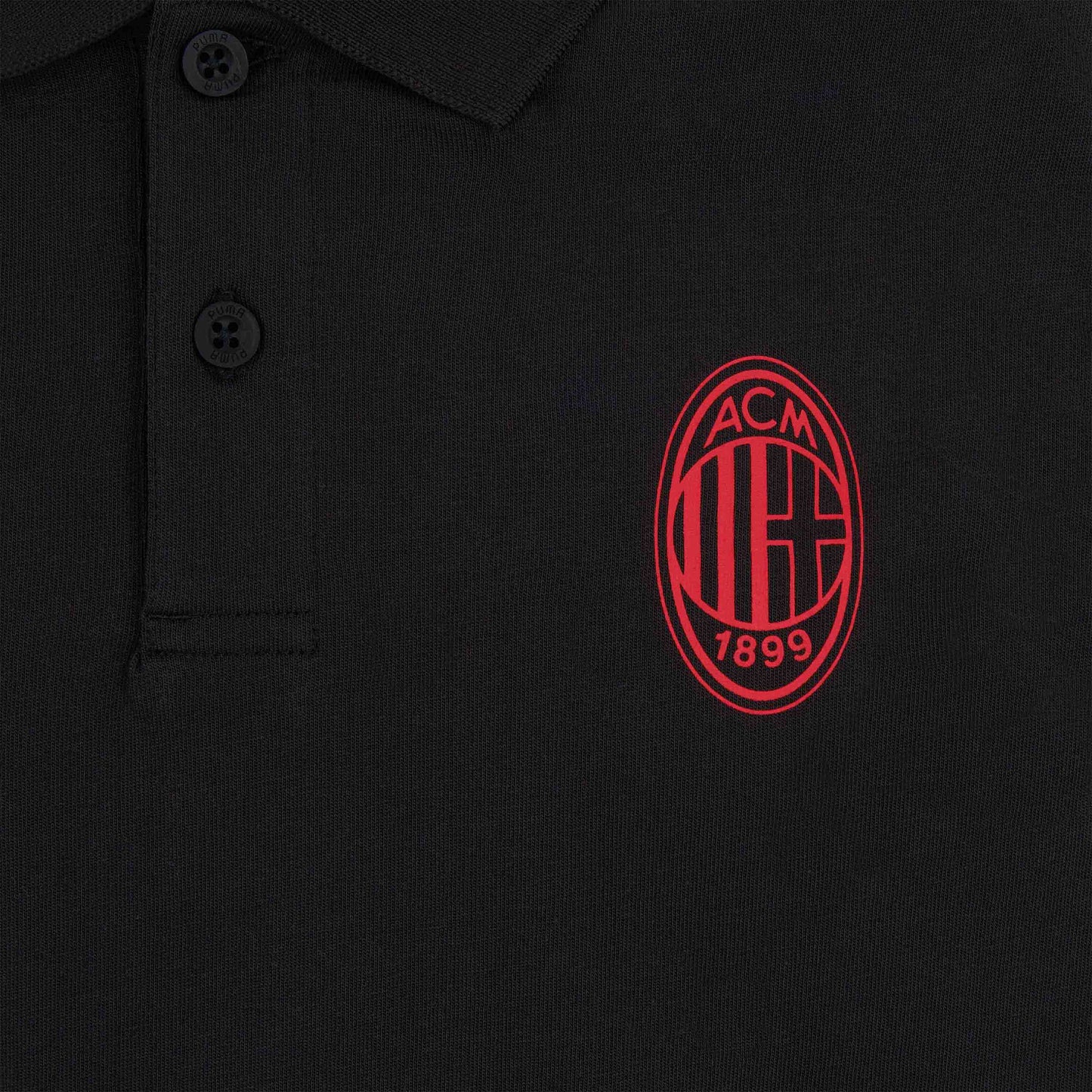 AC MILAN ESSENTIAL COLLECTION BLACK SHORT-SLEEVED POLO SHIRT