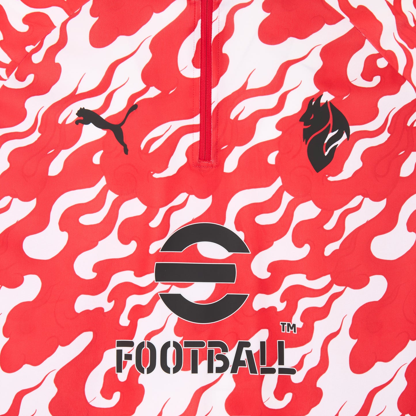 MAGLIA MILAN PREMATCH BIANCA E ROSSA 2025/26 CON 1/4 ZIP