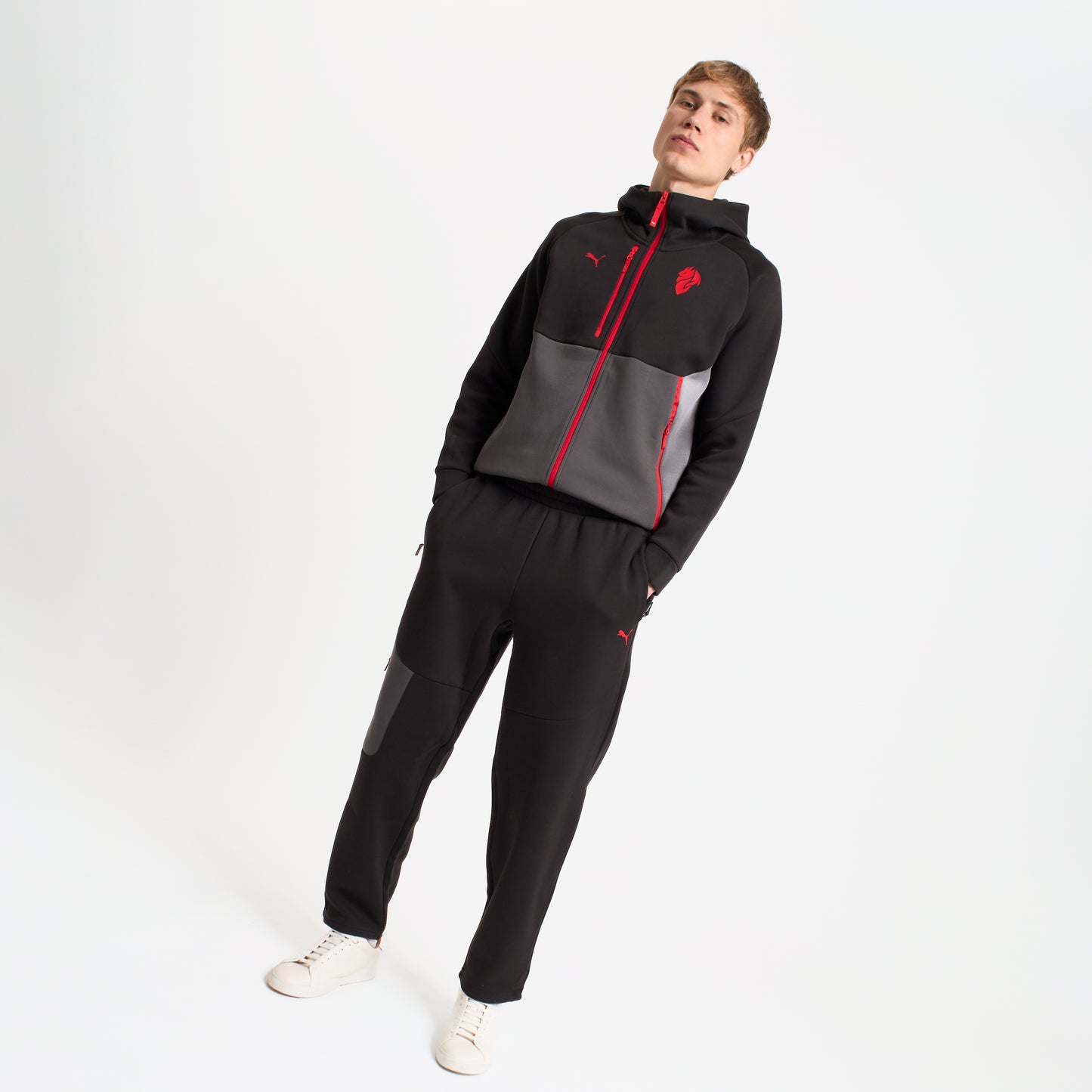 MILAN PUMATECH 2025/26 BLACK PANTS WITH POCKETS