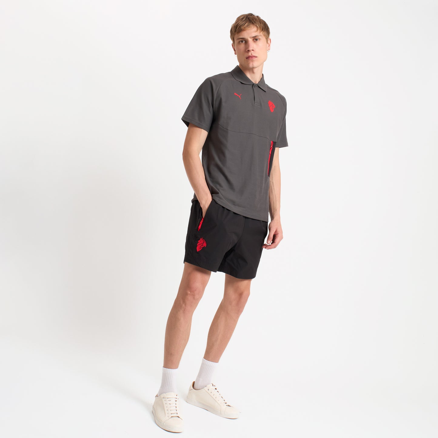 MILAN PUMATECH 2025/26 GREY POLO SHIRT