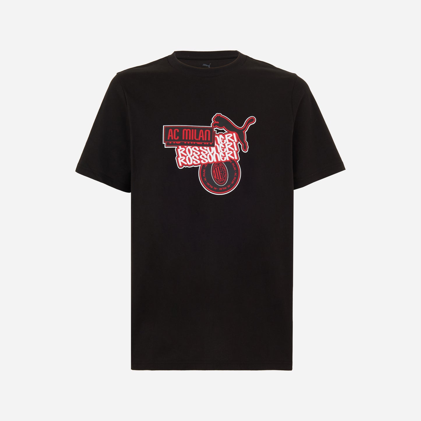 T-SHIRT NERA CON GRAFICA ROSSONERI MILAN CULTURE