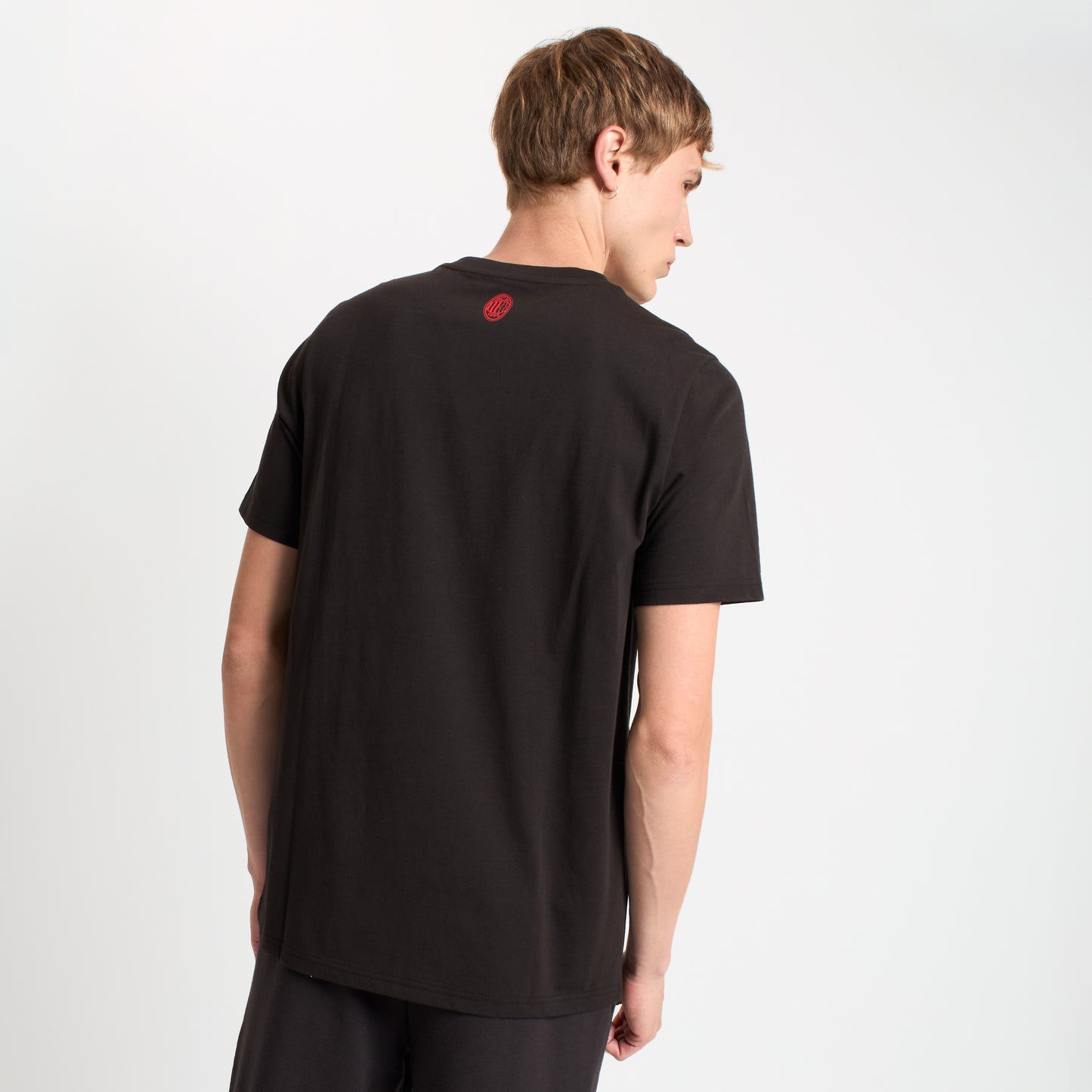 T-SHIRT NERA CON GRAFICA ROSSONERI MILAN CULTURE