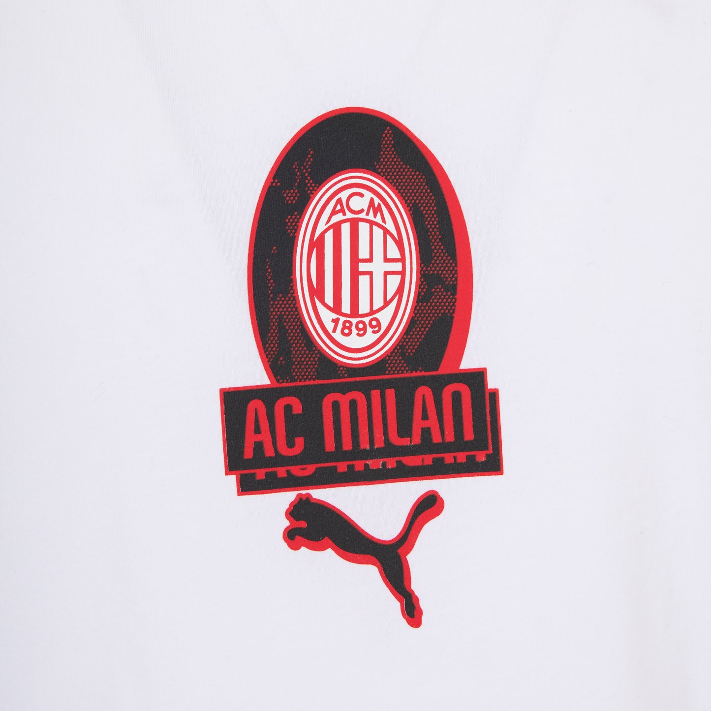 AC MILAN WHITE T-SHIRT WITH CENTRAL GRAPHIC CULTURE COLLECTION