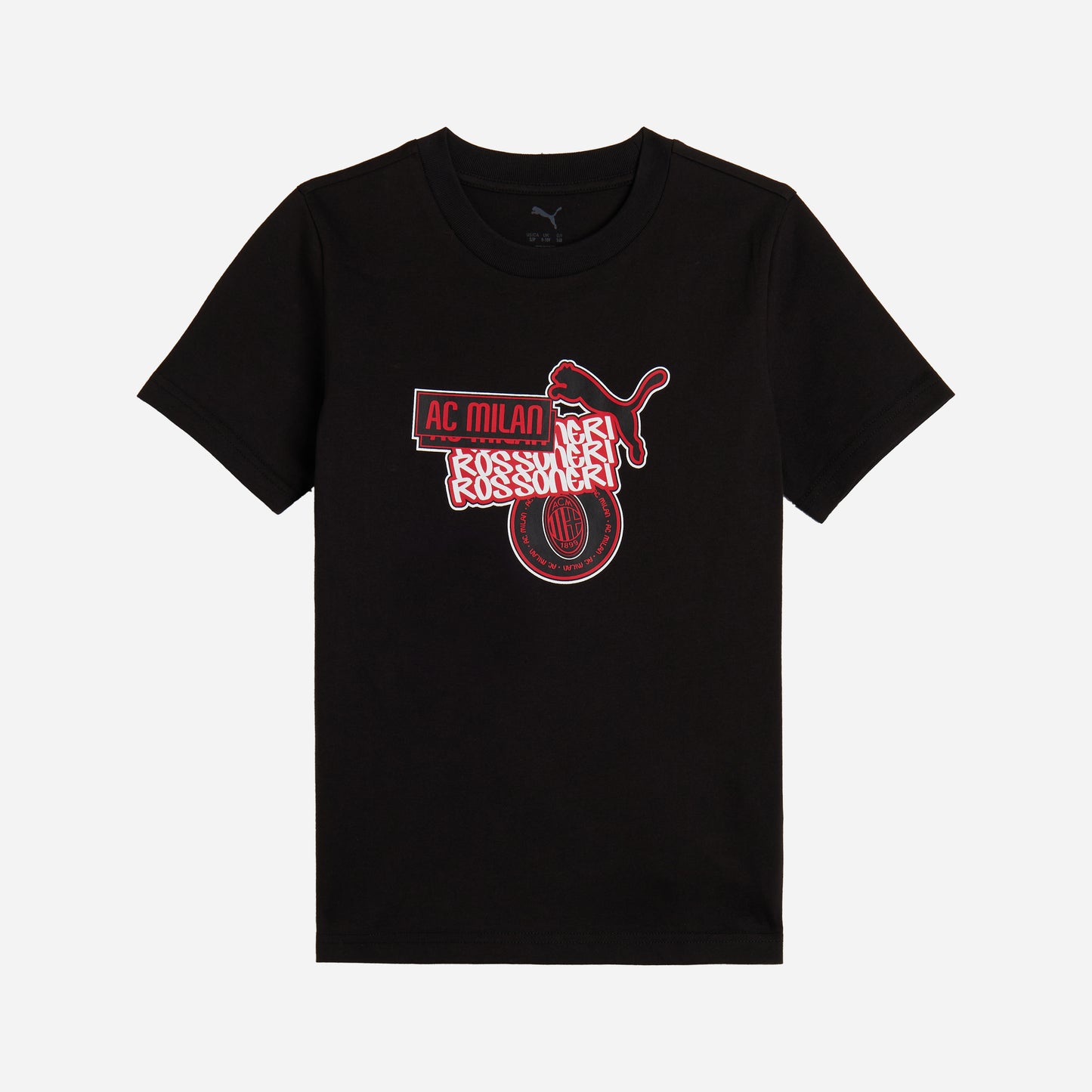 T-SHIRT NERA CON GRAFICA ROSSONERI BAMBINO MILAN CULTURE