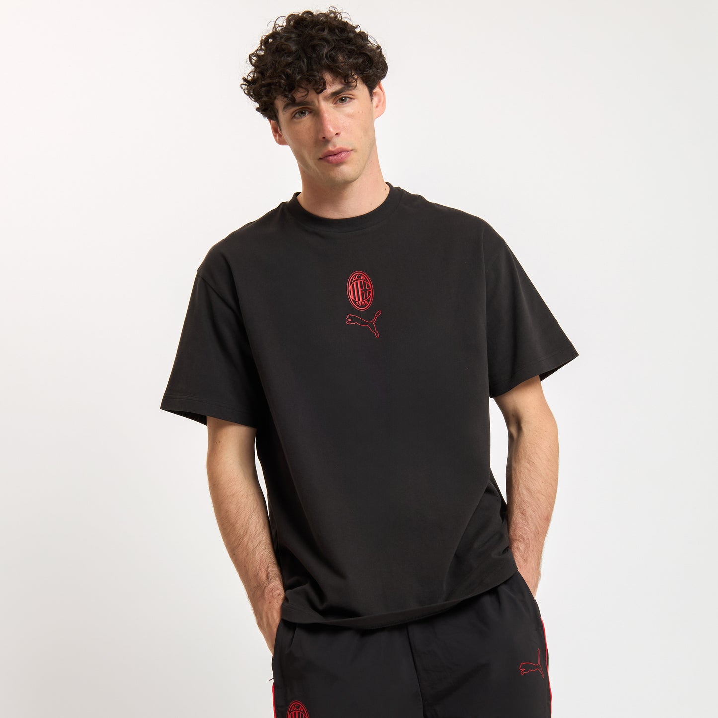 T-SHIRT NERA FOOTBALL STATEMENT MILAN