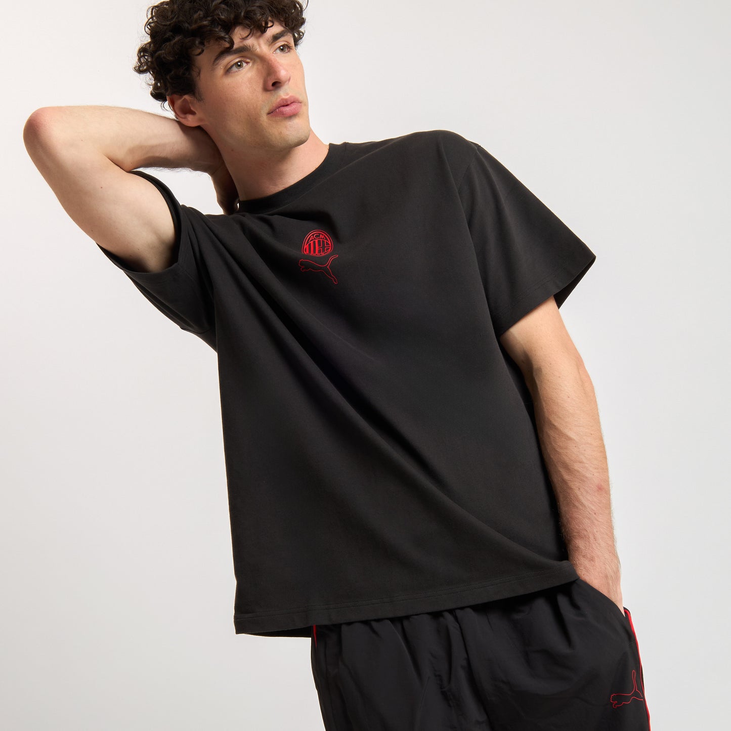 T-SHIRT NERA FOOTBALL STATEMENT MILAN