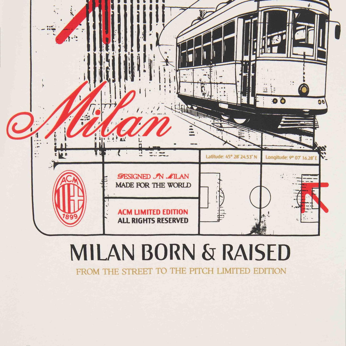 T-SHIRT MILAN CON STAMPA SUL RETRO CITY COLLECTION