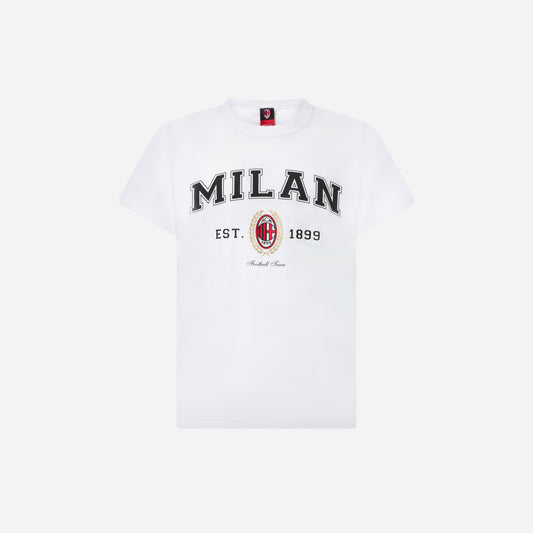 T-SHIRT BIANCA BAMBINO MILAN COLLEGE COLLECTION