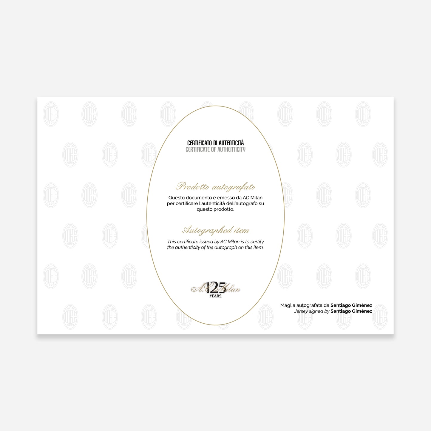 MILAN HOME 2024/25 JERSEY SIGNED BY GIMENEZ