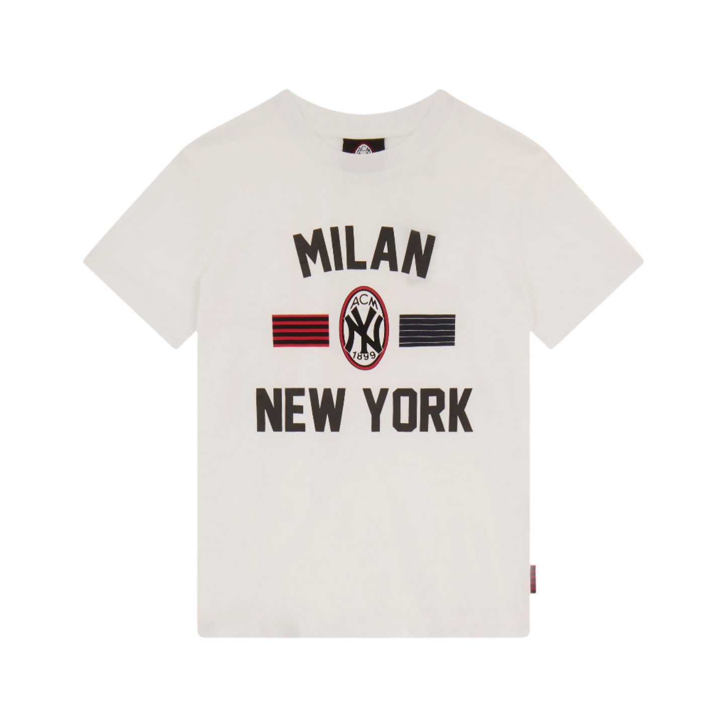 AC Milan x NY Yankees - TSHIRT BAMBINO CON SCRITTE FRONTALI