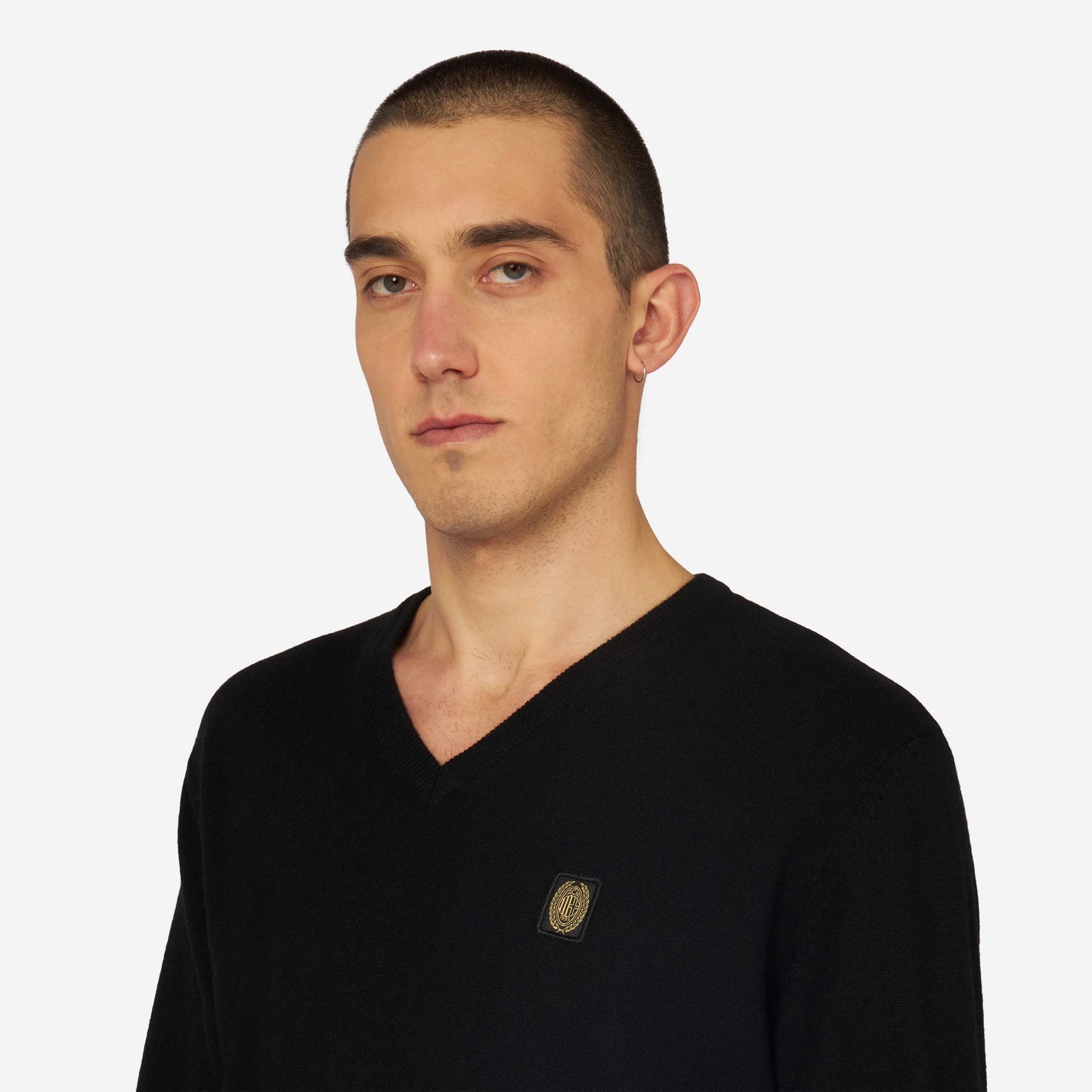 AC MILAN CASHMERE BLEND V NECK GOLD ESSENTIAL COLLECTION