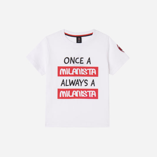 T-SHIRT MILAN BAMBINO BIANCA MILANISTA COLLECTION