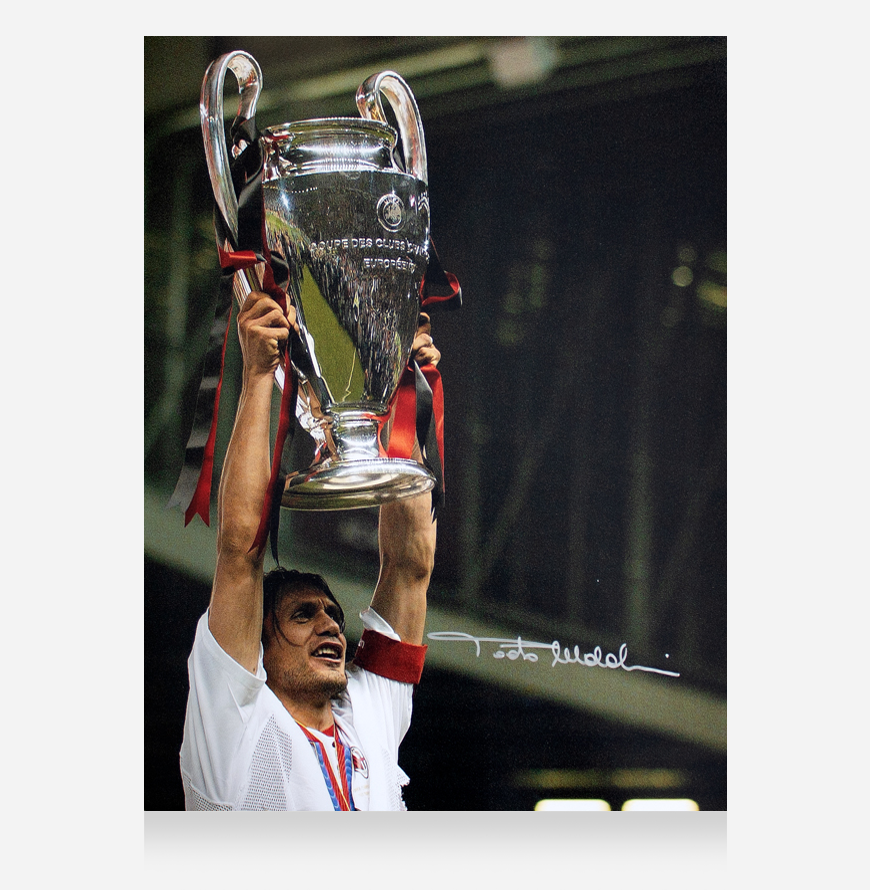 Maldini Official AC Milan Picture Signed and Framed UCL