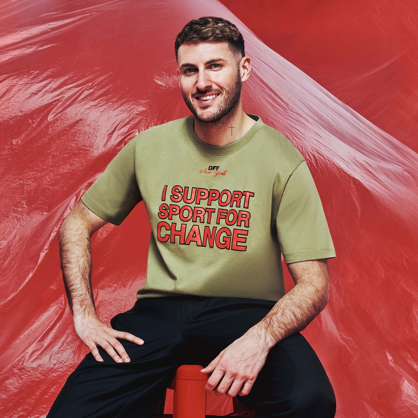 T-SHIRT AC MILAN x OFF-WHITE - I SUPPORT SPORT FOR CHANGE