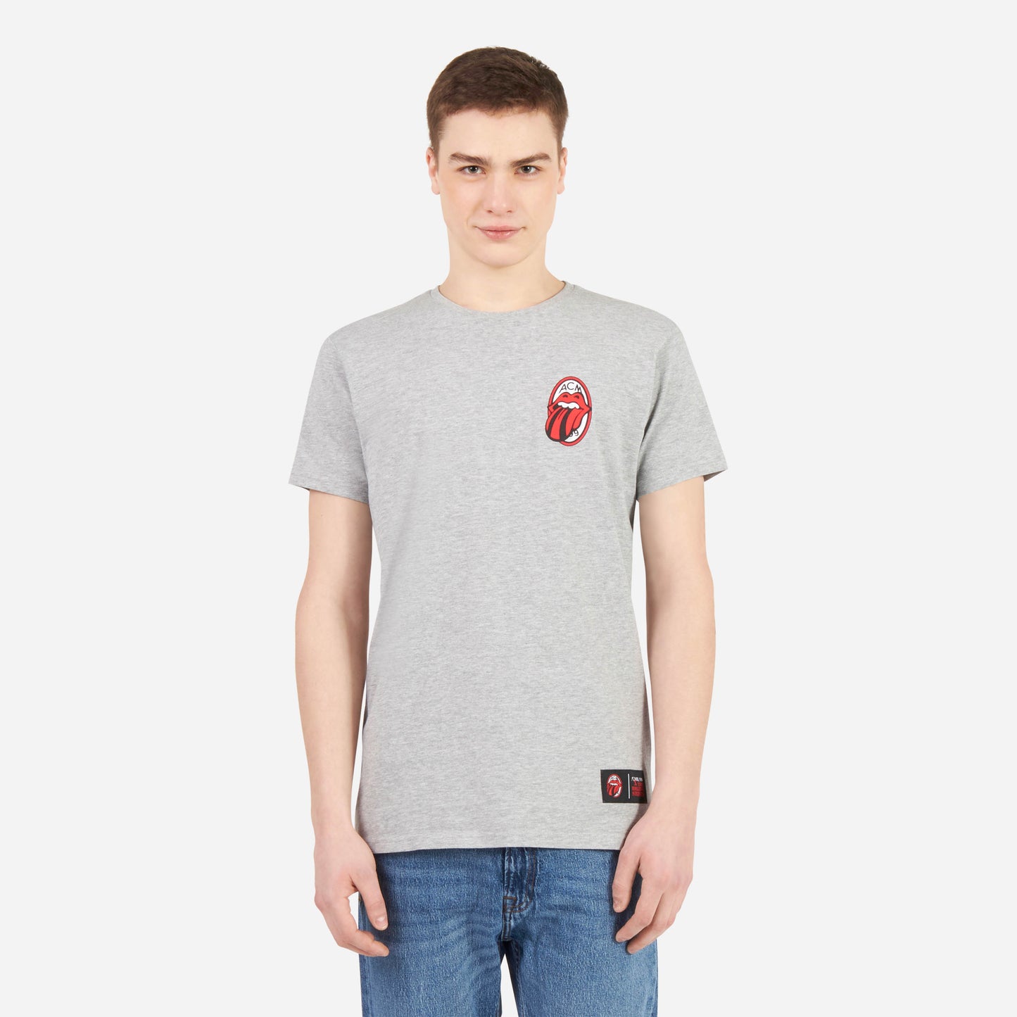 T-SHIRT MILAN X THE ROLLING STONES CON STAMPA E RICAMO