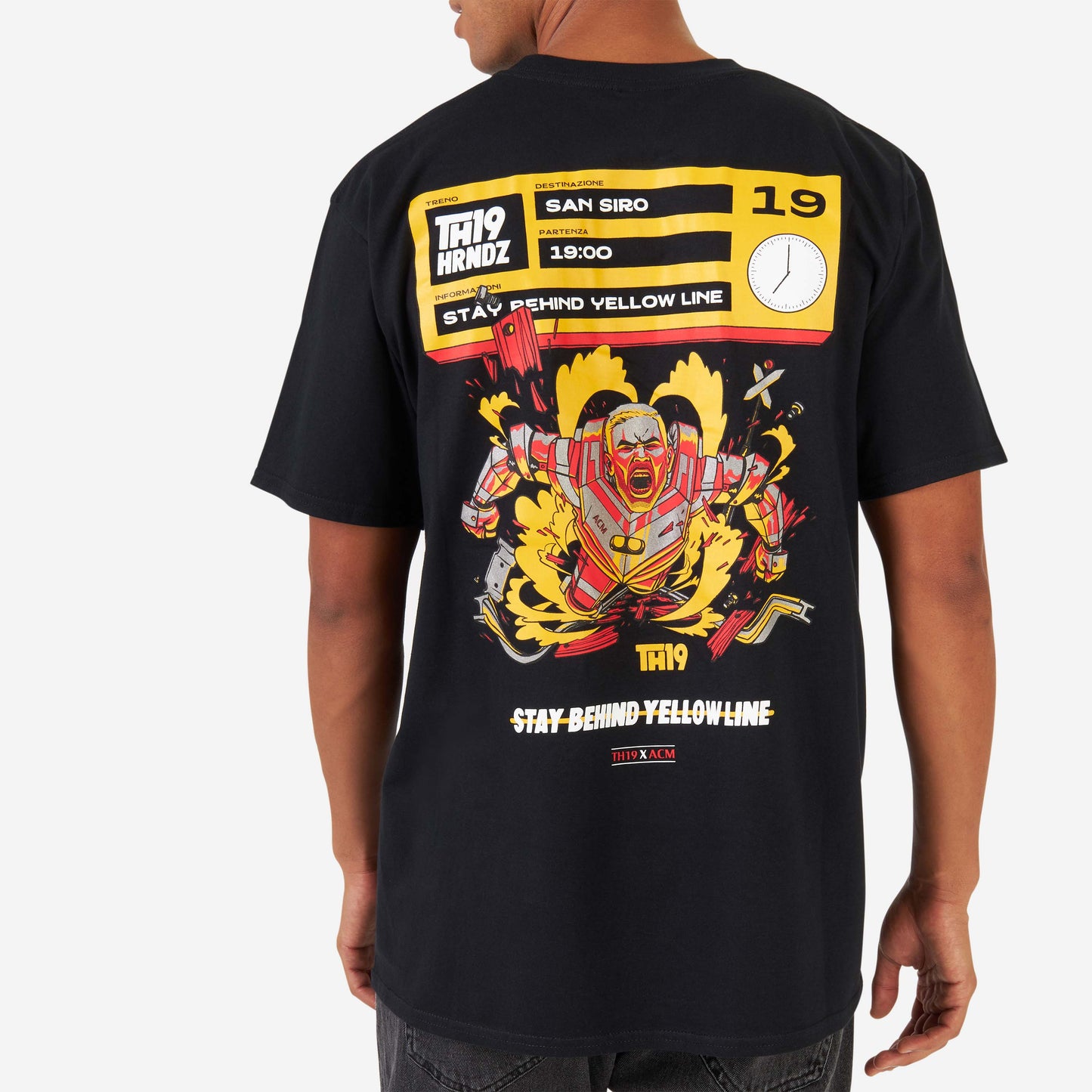 TH19 X ACM - T-SHIRT NERA CON STAMPA SUL RETRO