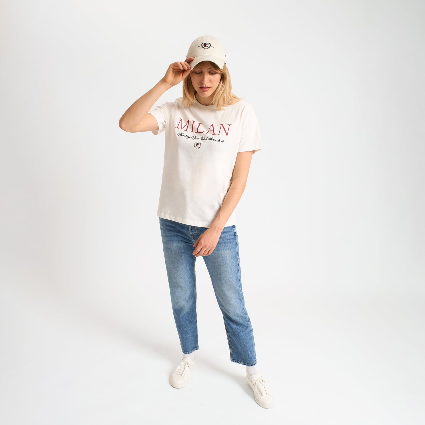 T-SHIRT MILAN BIANCA DONNA CON RICAMO
