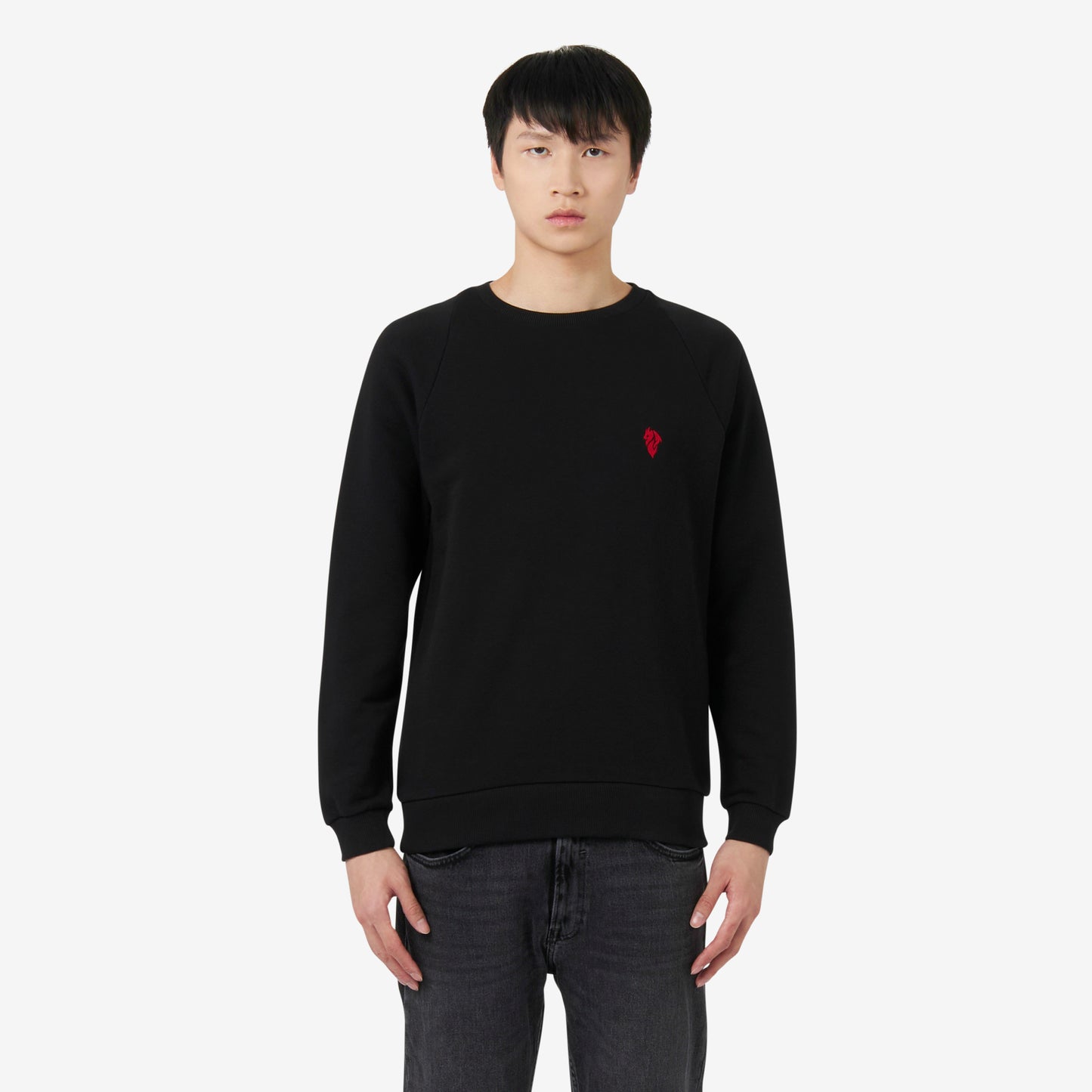 FELPA GIROCOLLO MILAN DEVIL COLLECTION CON RICAMO