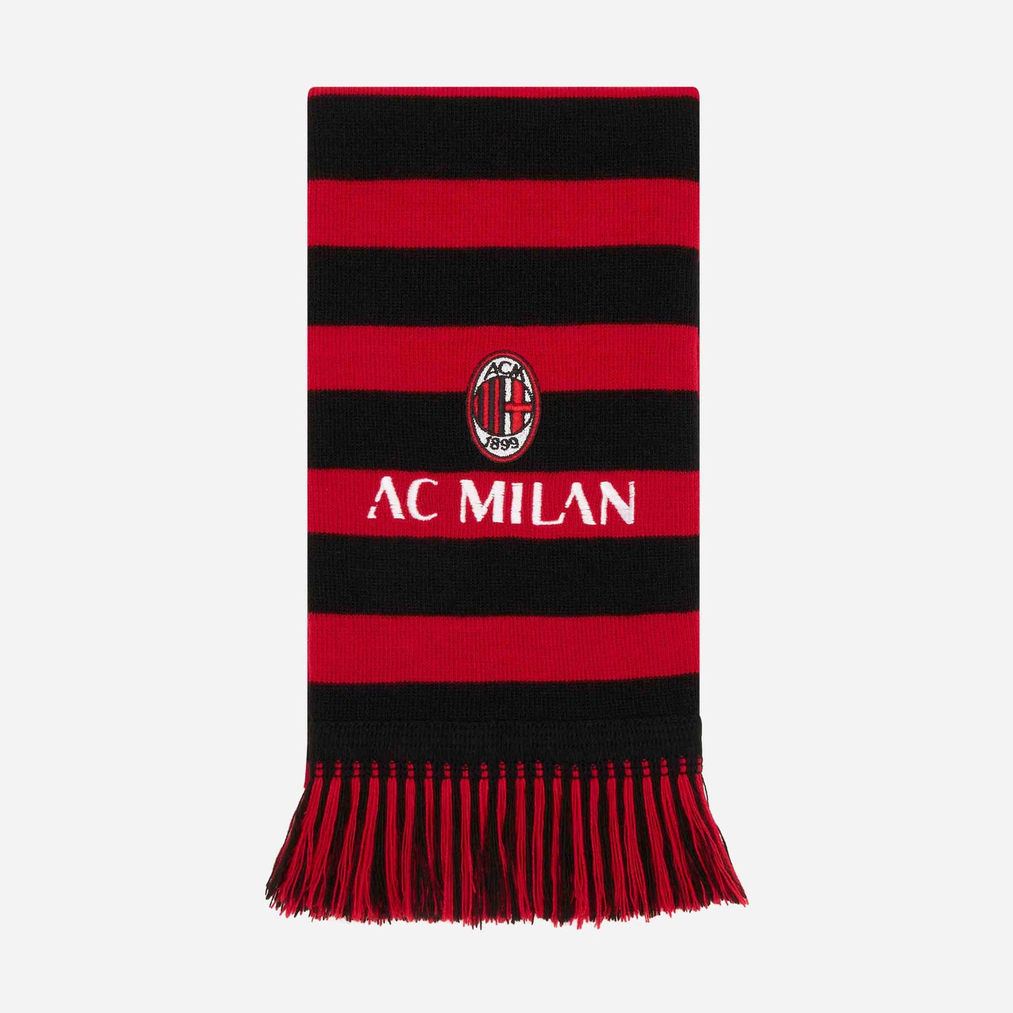 SCIARPA MILAN A RIGHE ROSSONERE CON RICAMO
