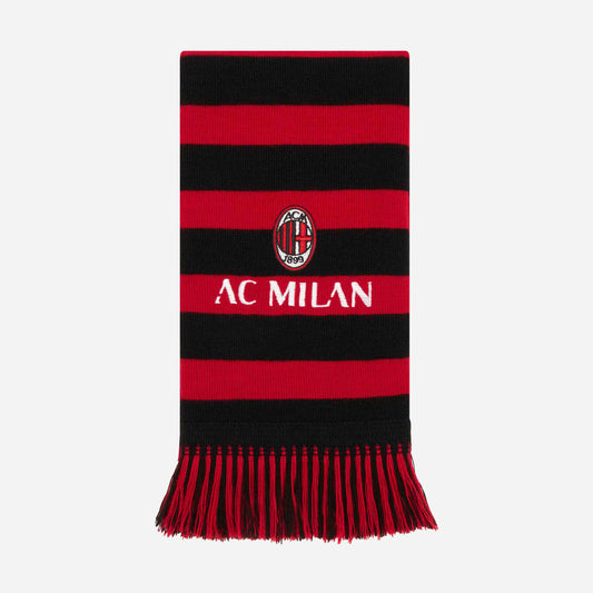 SCIARPA MILAN A RIGHE ROSSONERE CON RICAMO