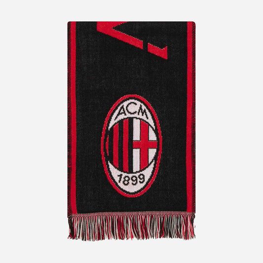SCIARPA MILAN NERA CON DETTAGLI ROSSI