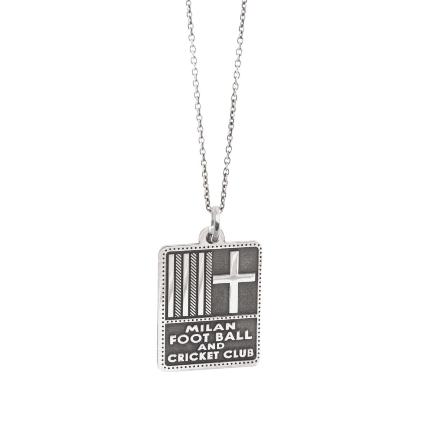 NOVE25 X MILAN -  SILVER HISTORICAL LOGO NECKLACE