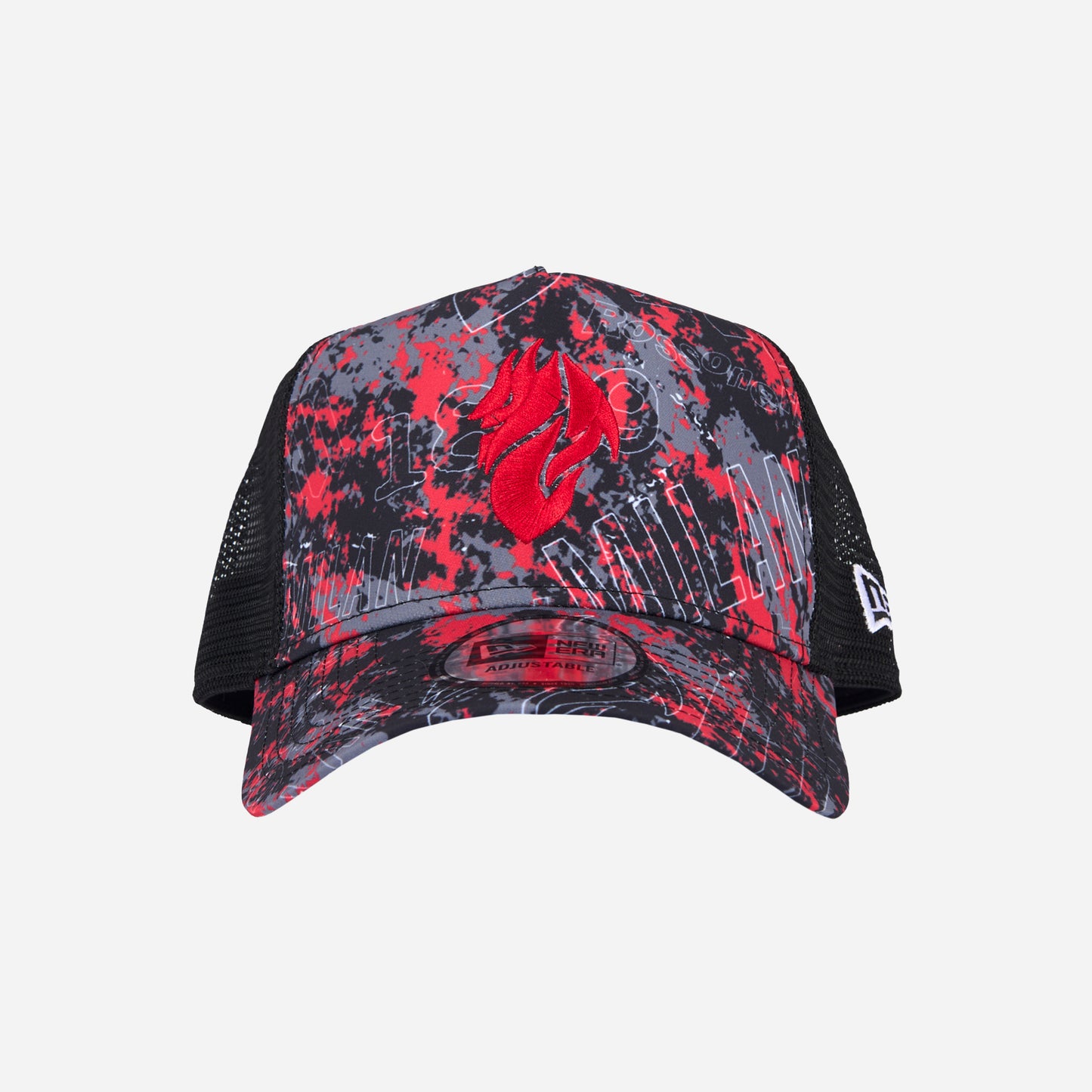 CAPPELLINO TRUCKER NEW ERA X AC MILAN CON RICAMO LOGO DIAVOLO