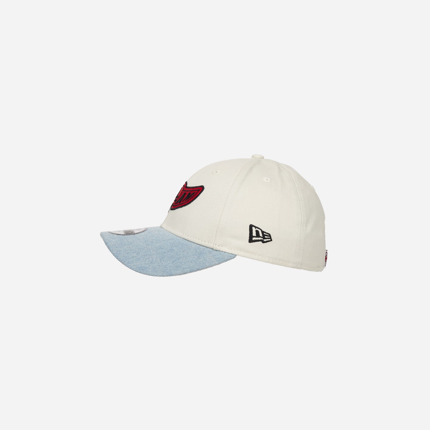 CAPPELLINO BAMBINO 9FORTY® NEW ERA X AC MILAN BIANCO CON VISIERA IN DENIM