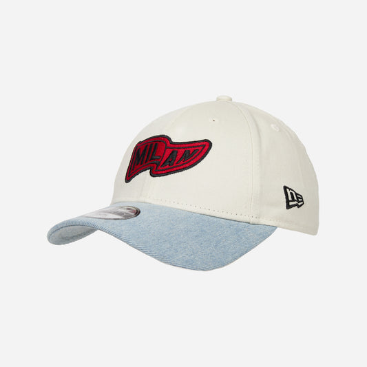 CAPPELLINO RAGAZZO 9FORTY® NEW ERA X AC MILAN BIANCO CON VISIERA IN DENIM