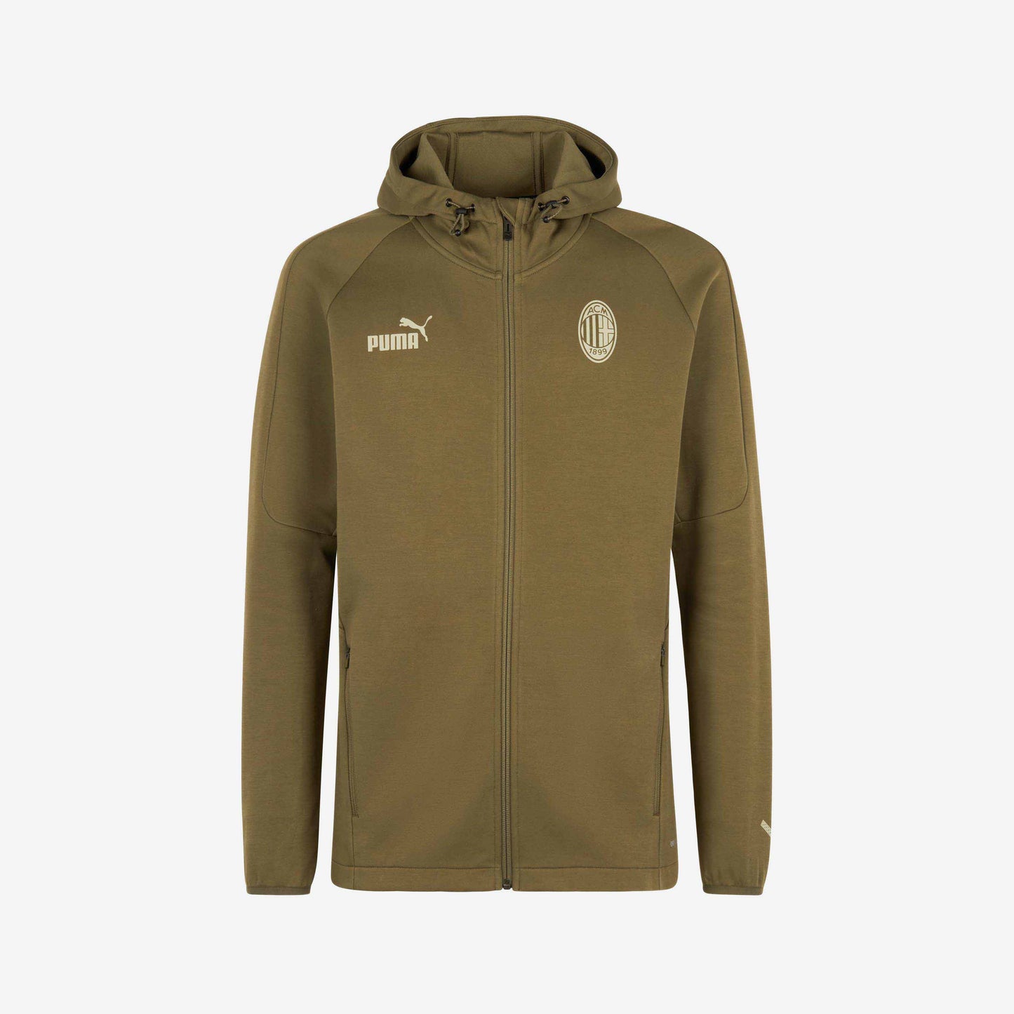 FELPA MILAN CASUALS 2022/23 CON ZIP E CAPPUCCIO