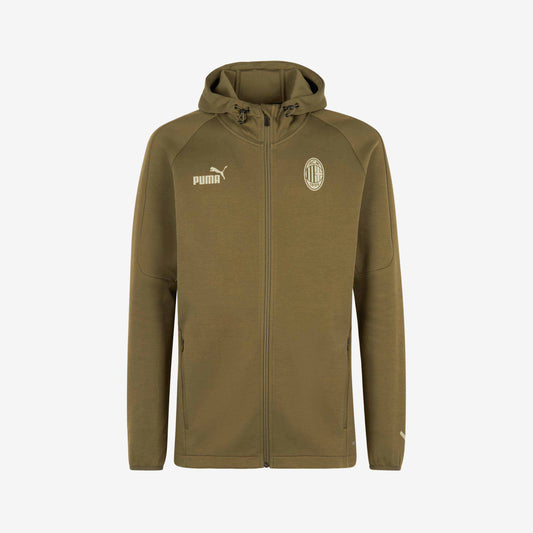 FELPA MILAN CASUALS 2022/23 CON ZIP E CAPPUCCIO