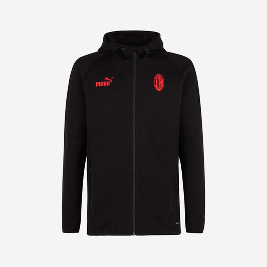 FELPA MILAN CASUALS 2022/23 CON ZIP E CAPPUCCIO
