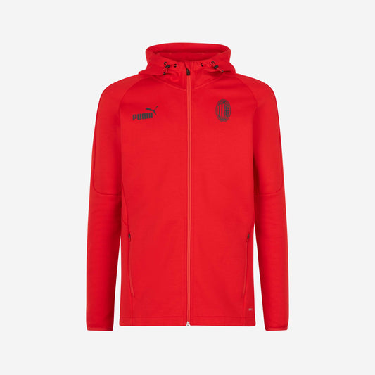 FELPA MILAN CASUALS 2022/23 CON ZIP E CAPPUCCIO