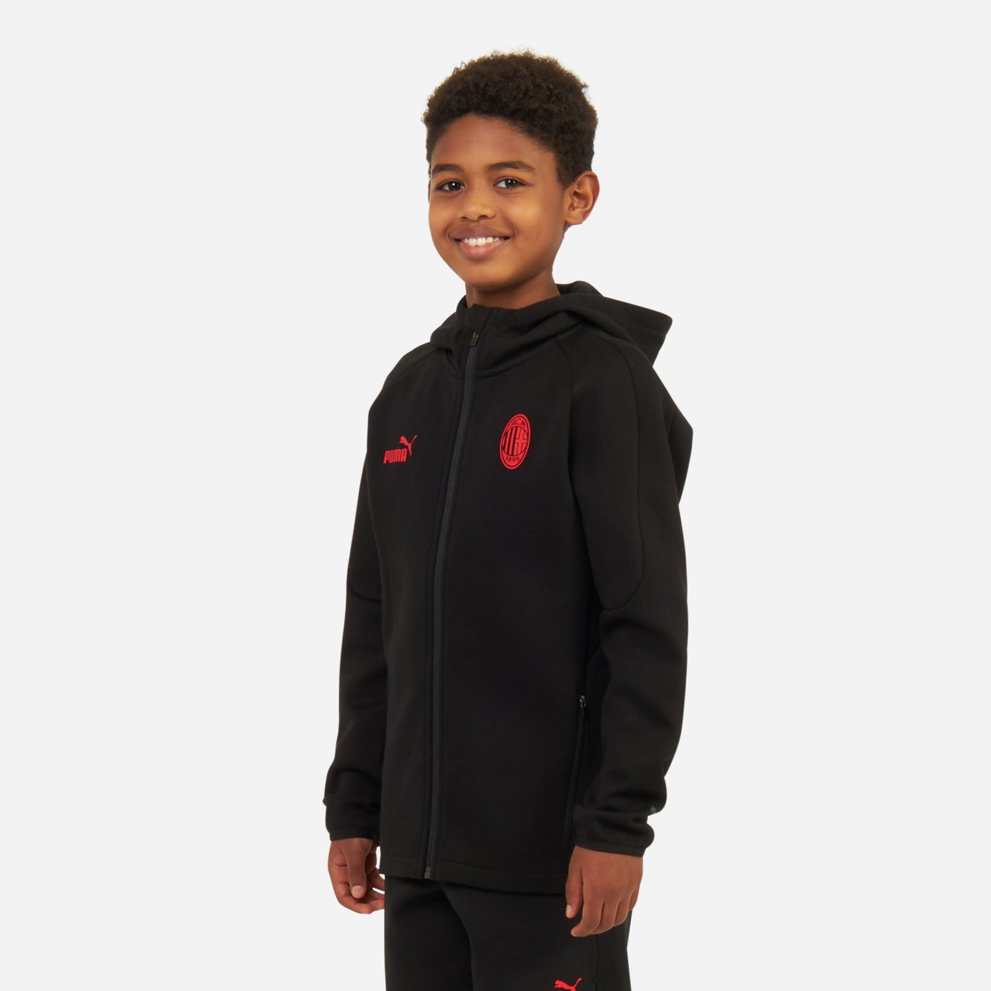 FELPA MILAN CASUALS DA BAMBINO CON ZIP E CAPPUCCIO