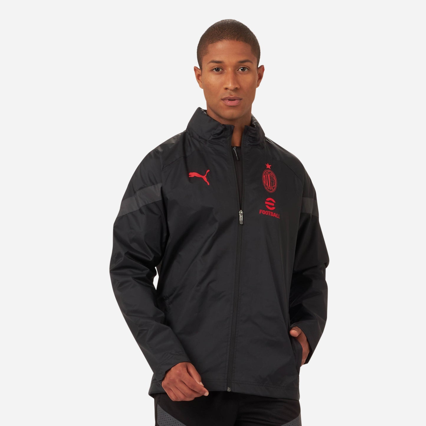 MILAN TRAINING 2022/23 JACKET WITH ZIPPER AND REMOVABLE HOOD
