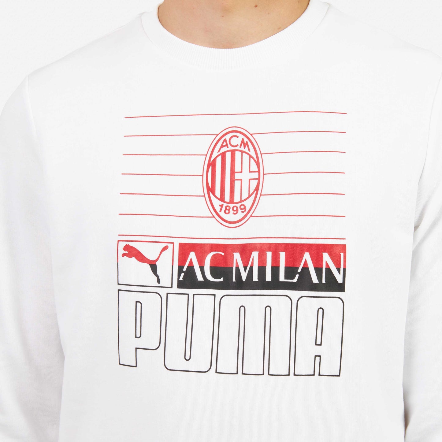 FELPA MILAN GIROCOLLO CON STAMPA FRONTALE