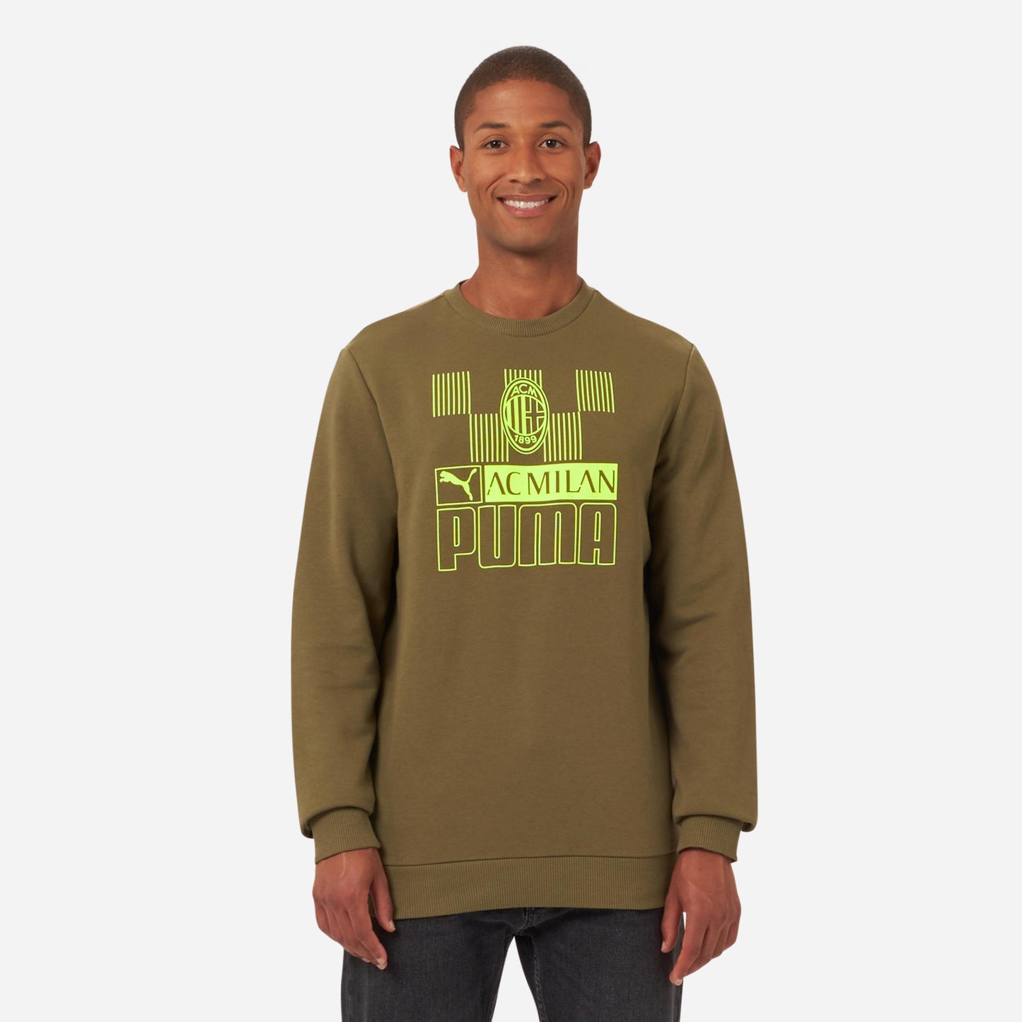 FELPA MILAN GIROCOLLO CON STAMPA FRONTALE